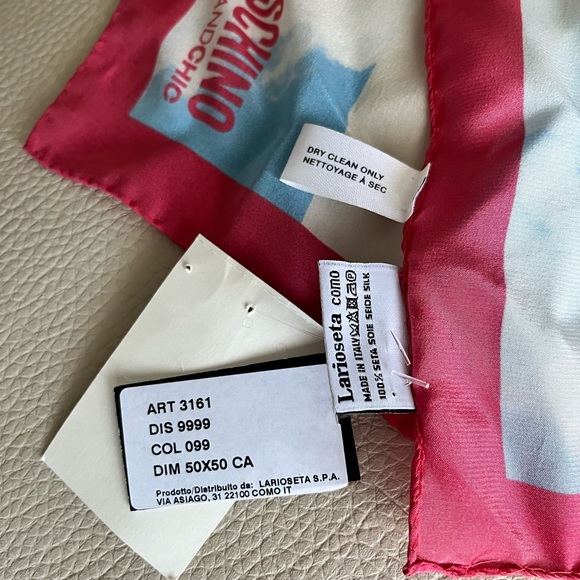 NWT - Authentic Moschino Silk Square Scarf (50cm x 50cm) - Picture 3 of 3